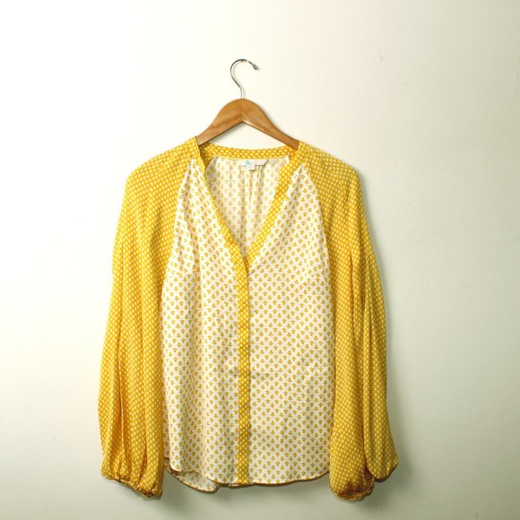 Boden Tops - Boden | Yellow Tulip Floral Mixed Print Blouse